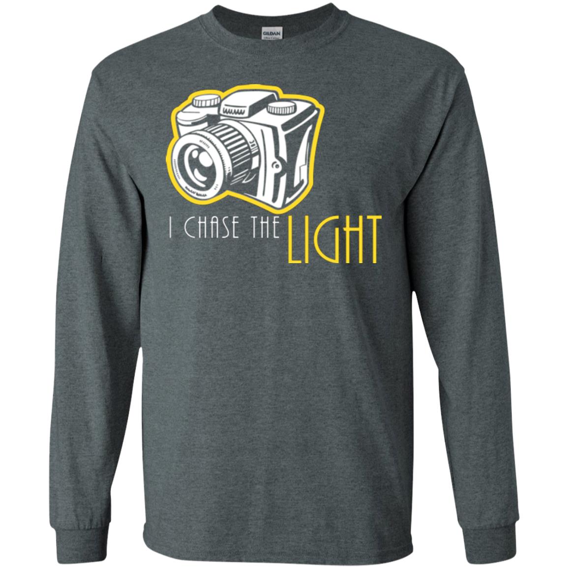 Photography Lover T-shirt I Chase The Light Dark Heather