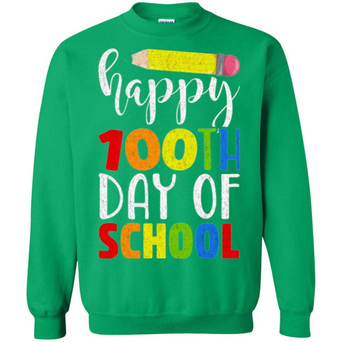 Happy 100th Day Of School T Shirt For Teachers T-shirt Irish Green