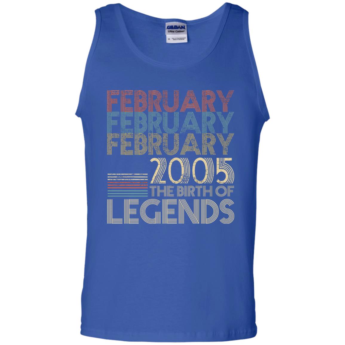 February Retro Classic Vintage 2005 The Birth Of Legends 13th Birthday T-shirt Royal