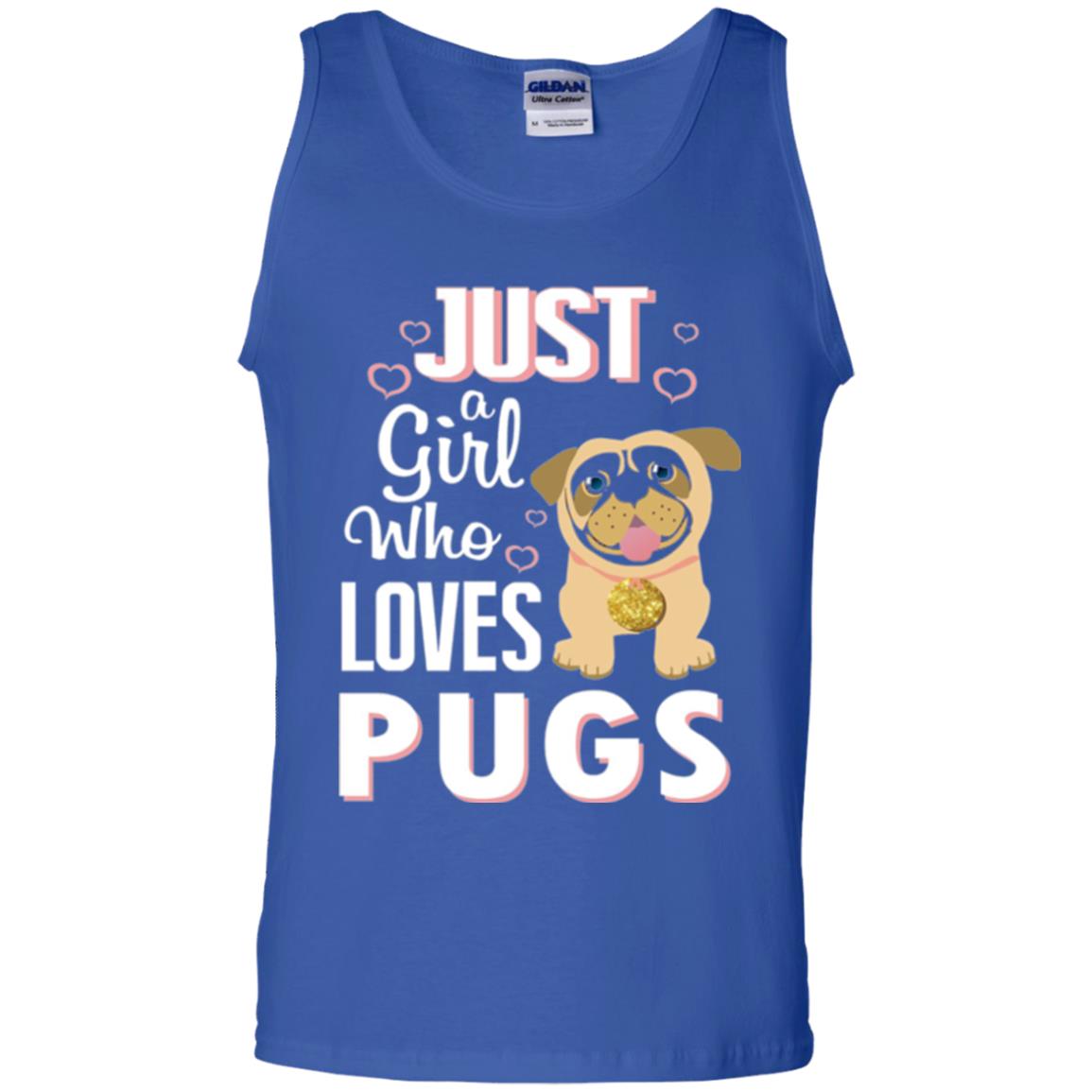 Dog Lovers T-shirt Just A Girl Who Loves Pugs Royal