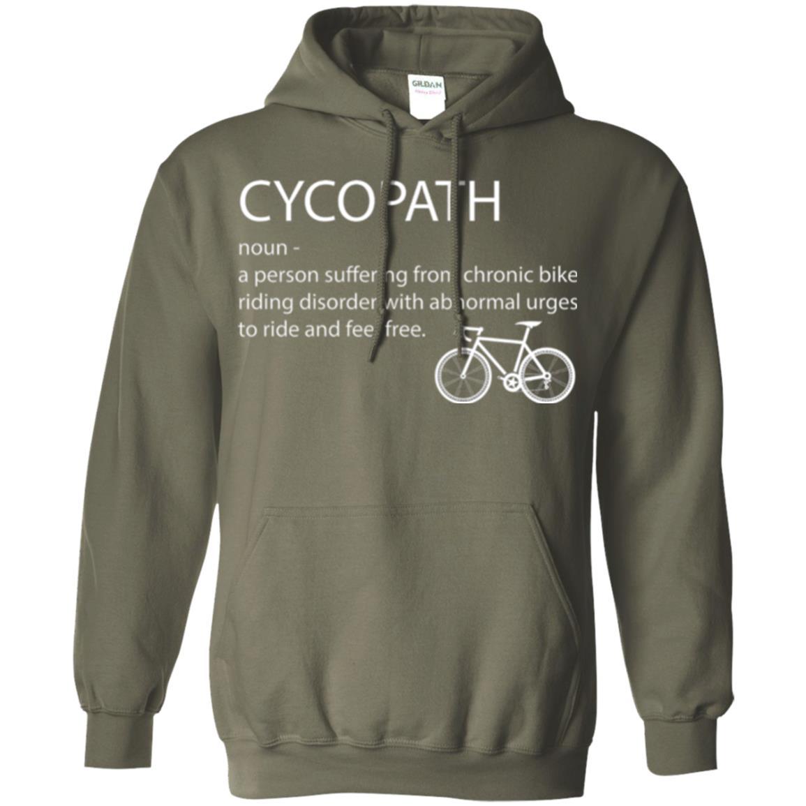 Biker T-shirt Cycopath Definition T-shirt Military Green