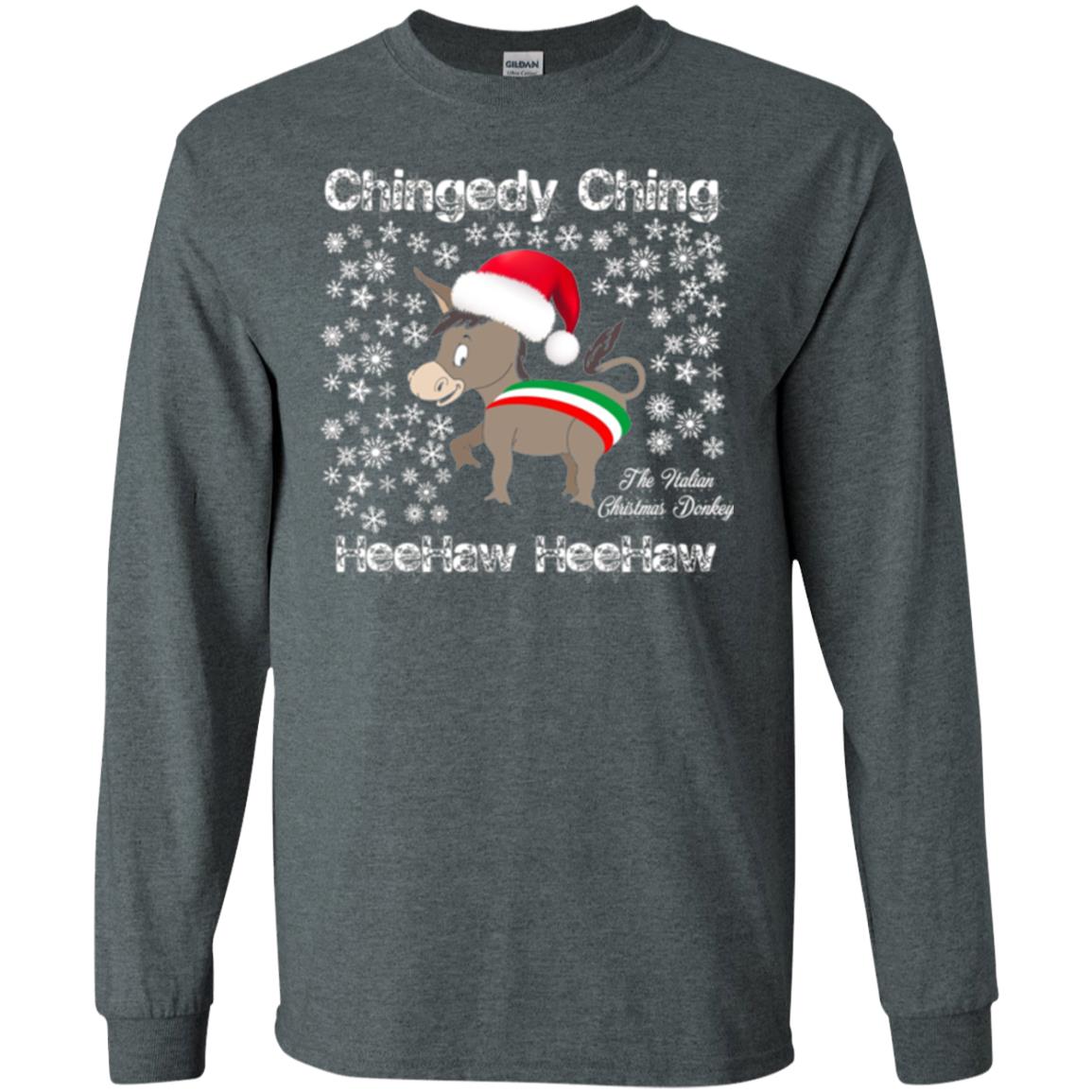 Christmas T-shirt The Italian Christmas Donkey Dark Heather