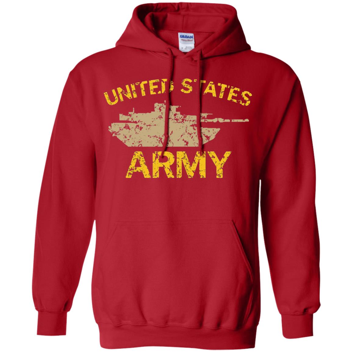 United States Army M1a2 Abrams Tusk Tank Grunge T-shirt Red