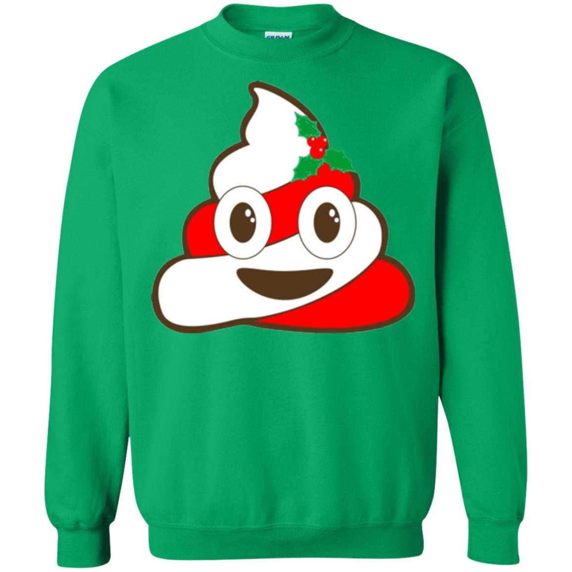 Funny Christmas T-shirt Poop Emojis Christmas Irish Green
