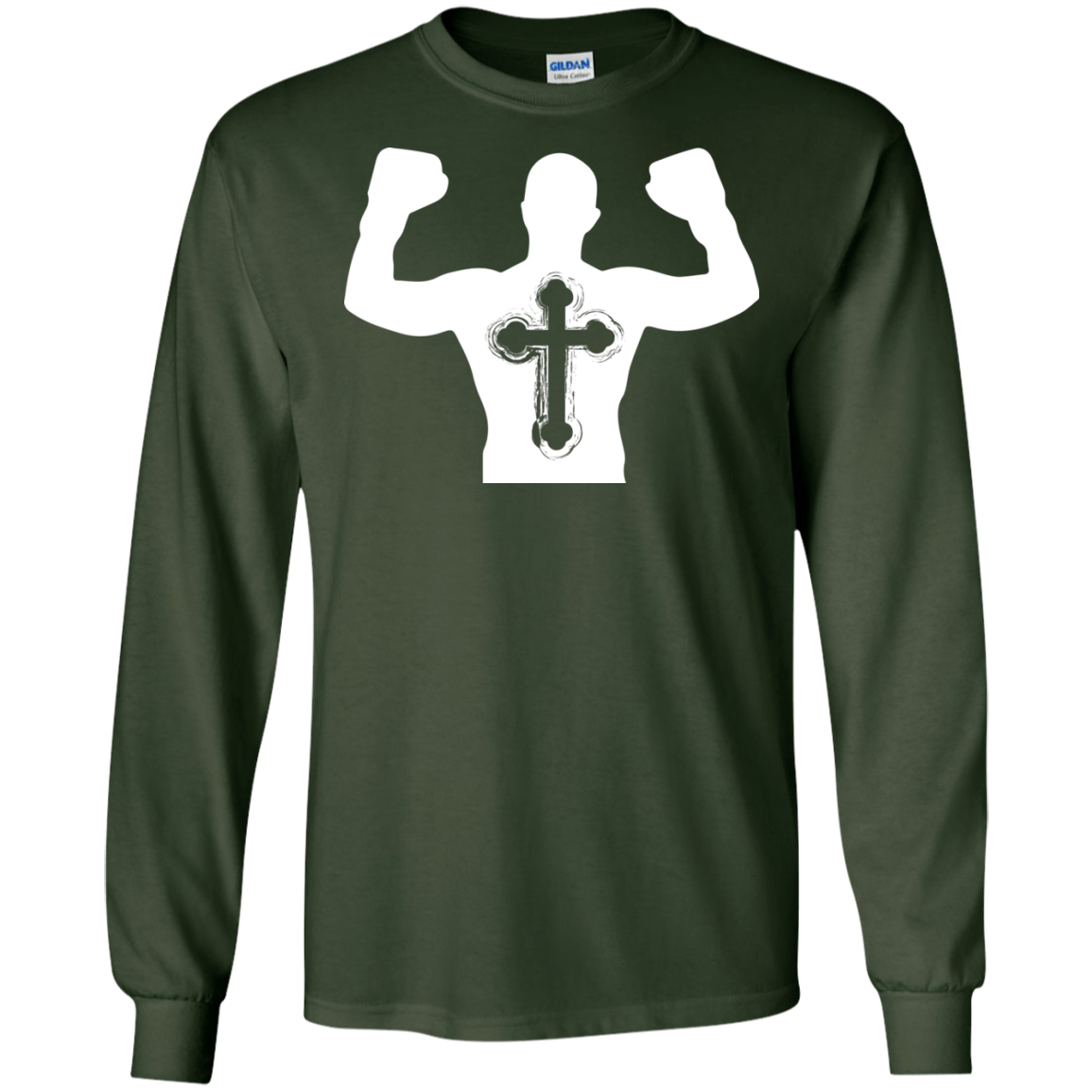 Christian Gym Exercise Workout T-shirt Forest Green