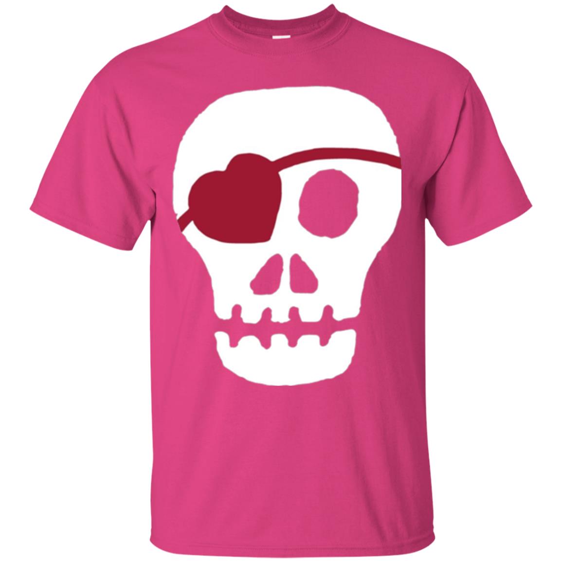 Skull Heart Valentines Day T-shirt Heliconia