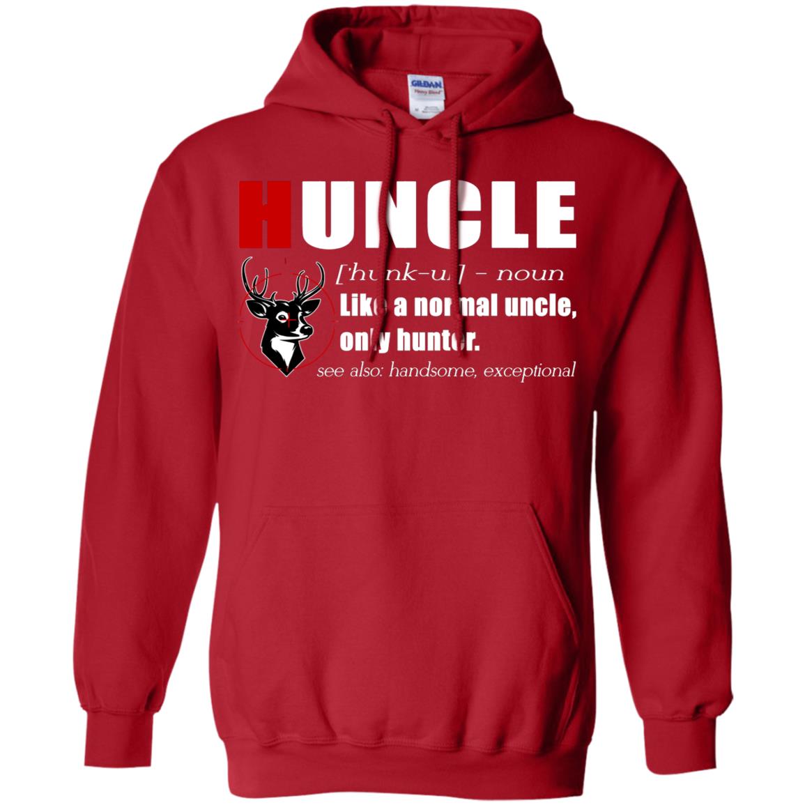 Huncle Definition Like A Normal Uncle Only Hunter Hunting Uncle Gift Shirt For Mens Red