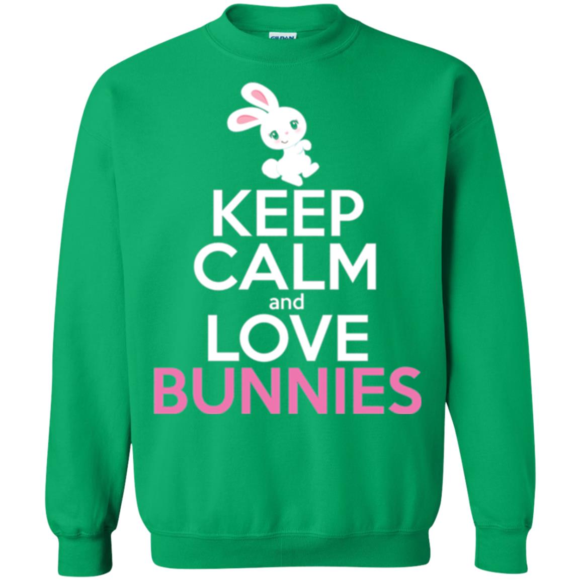 Bunny T-shirt Keep Calm And Love Bunnies Irish Green