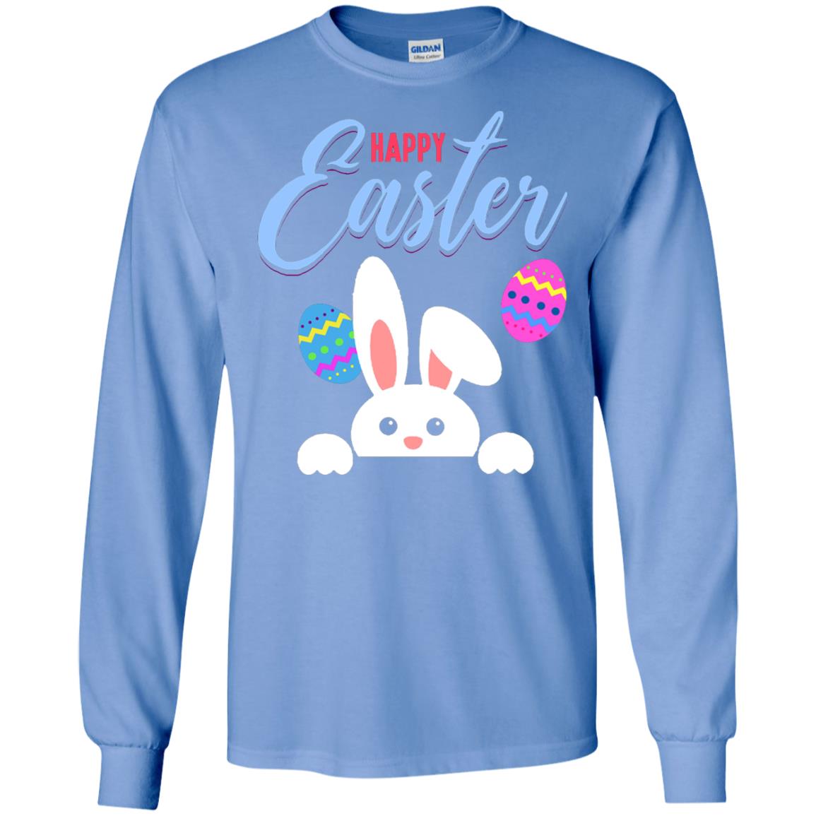 Emoji Bunny Egg Happy Easter Shirt Carolina Blue