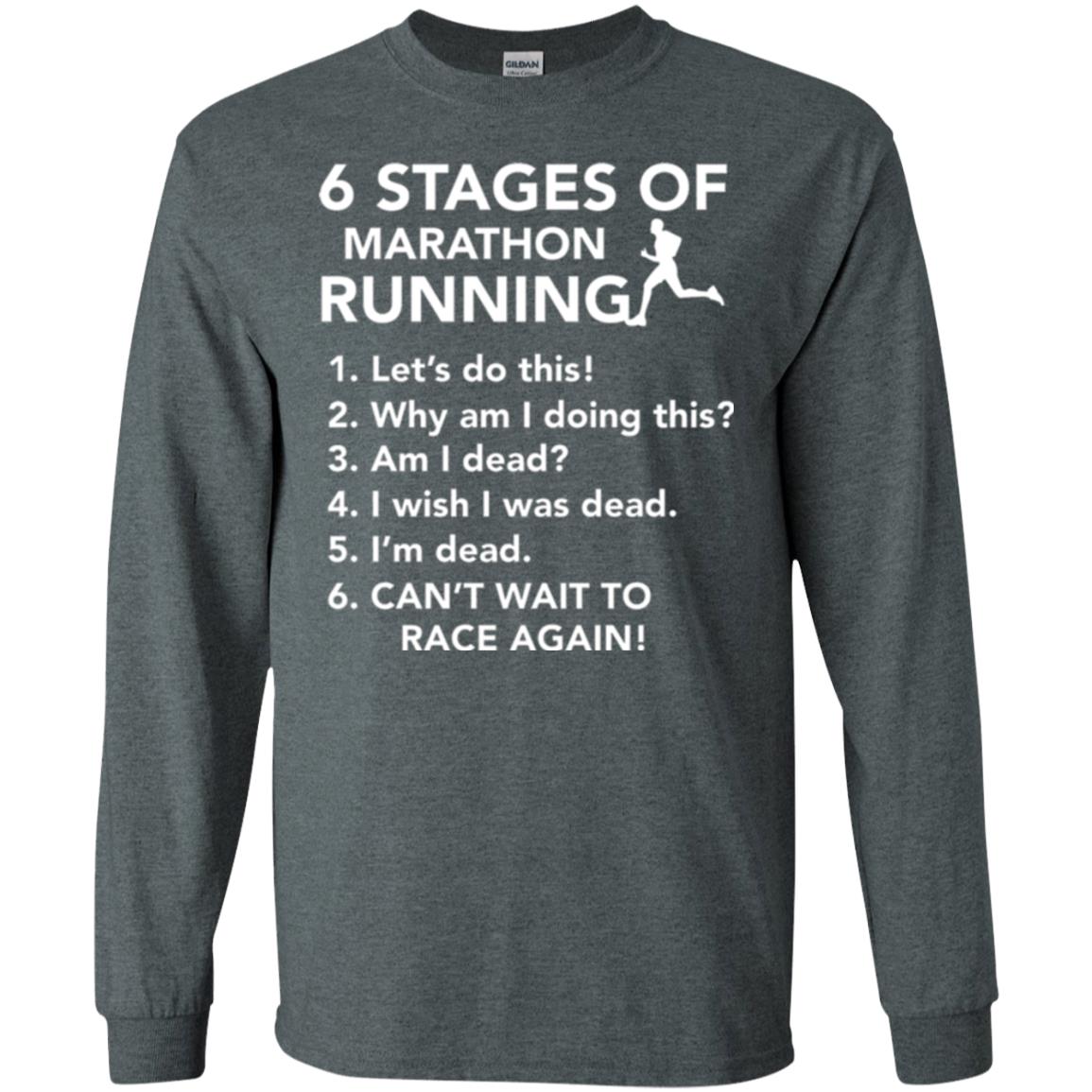 Runner T-shirt 6 Stages Of Marathon Running Dark Heather