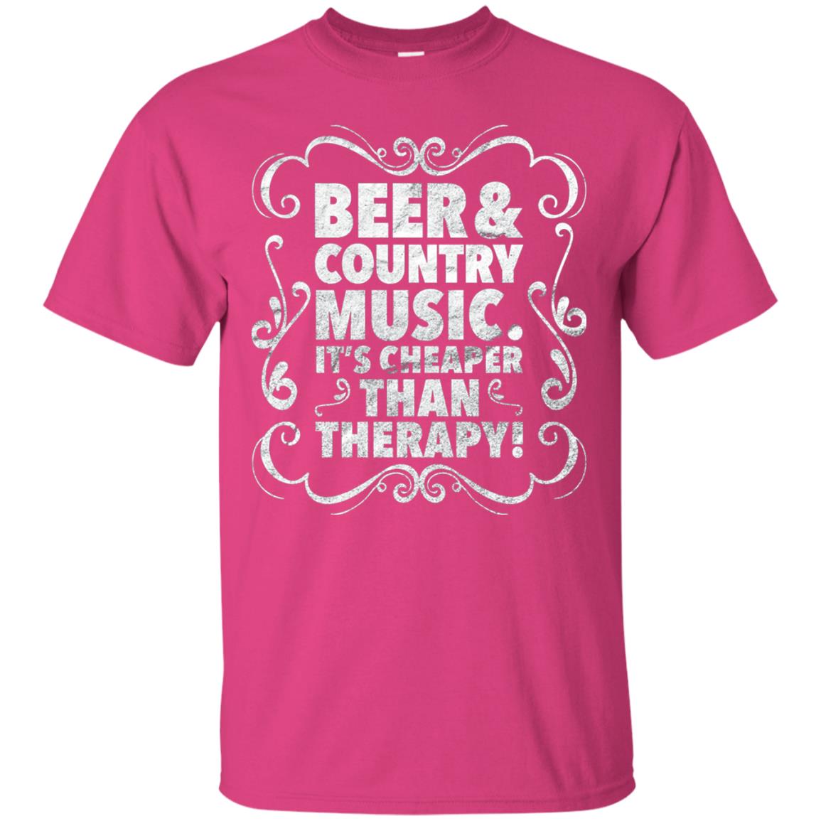 Beer Andcountry Music Its Cheaper Than Therapy Shirt Heliconia