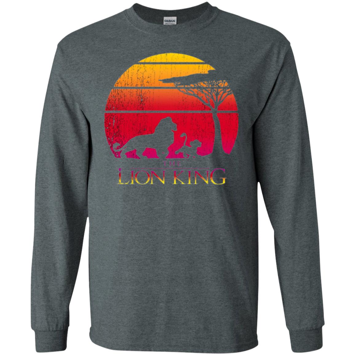 Cartoon T-shirt Lion King Vintage Sunset Dark Heather