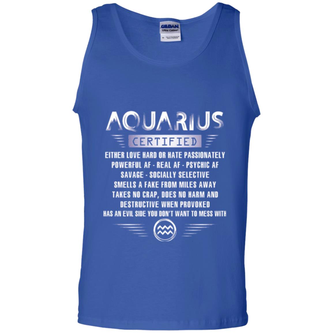 Aquarius Certified Either Love Hard T-shirt Royal