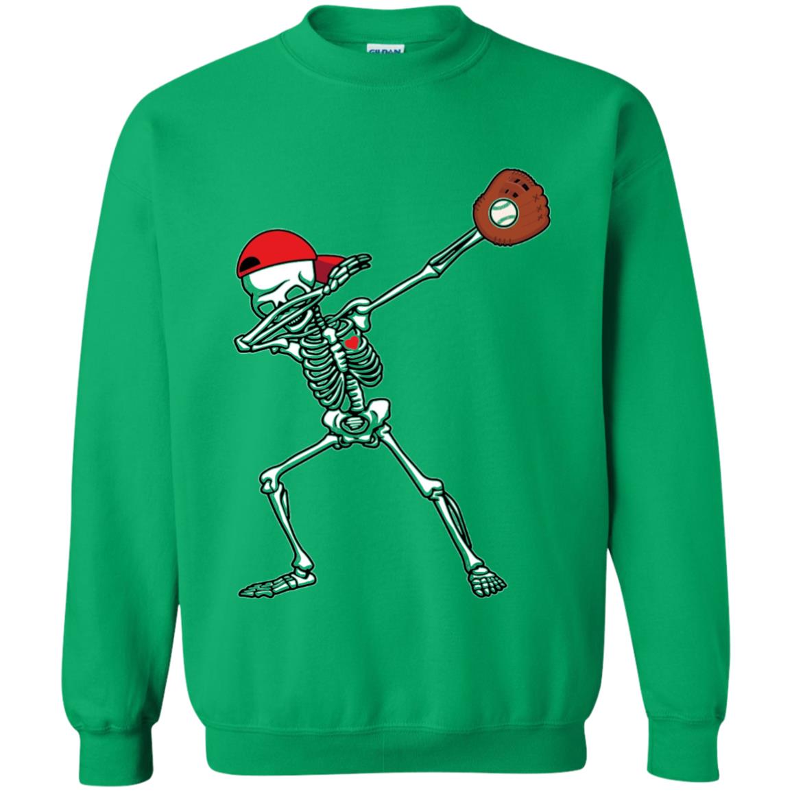 Dabbing Skeleton Baseball Lover T-shirt Irish Green