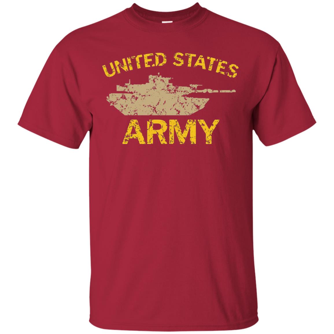 United States Army M1a2 Abrams Tusk Tank Grunge T-shirt Cardinal