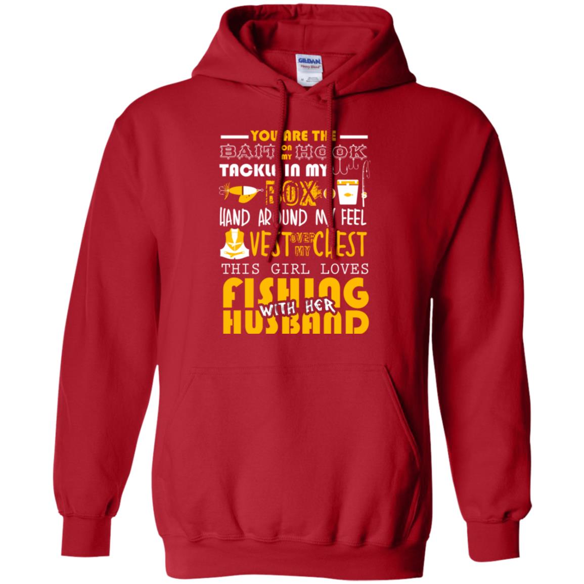 Fishing Lover T-shirt This Girl Loves Fishing With Her Husband Red