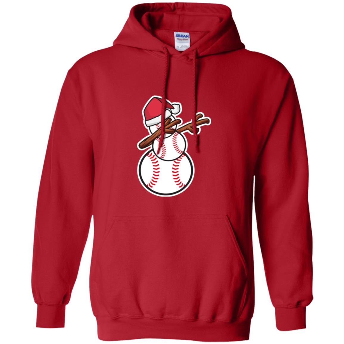 Christmas T-shirt Dabbing Snowman Baseball Red