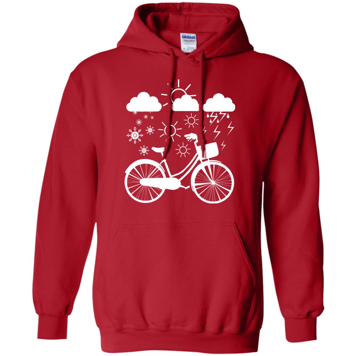 Bicycle All Weather Cyclist T-shirt For Bicycle Lover Red