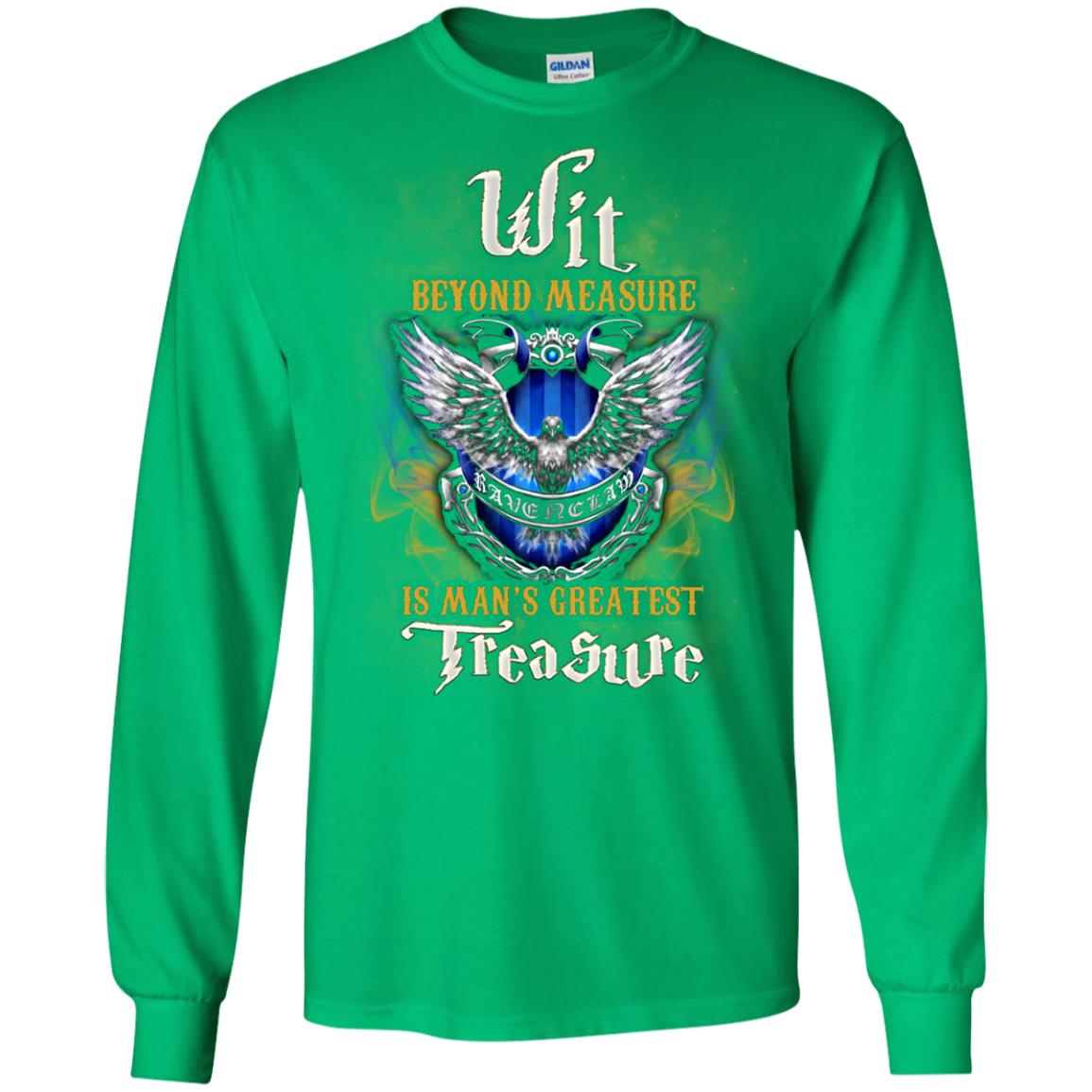 Wit Beyond Measure Is Man's Greatest Treasure Ravenclaw House Harry Potter Fan Shirt Irish Green