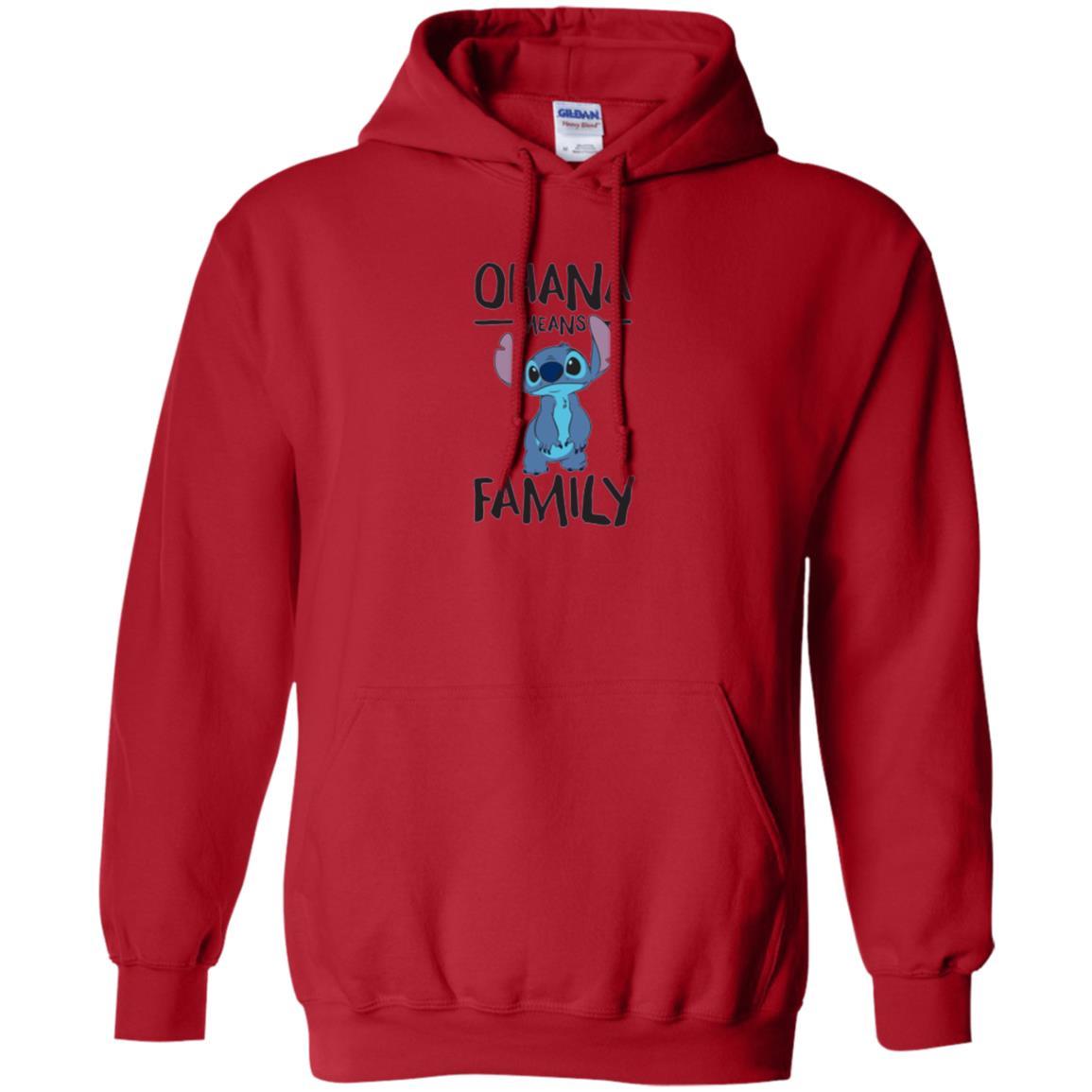 Disney Stitch T-shirt Ohana Means Family Red