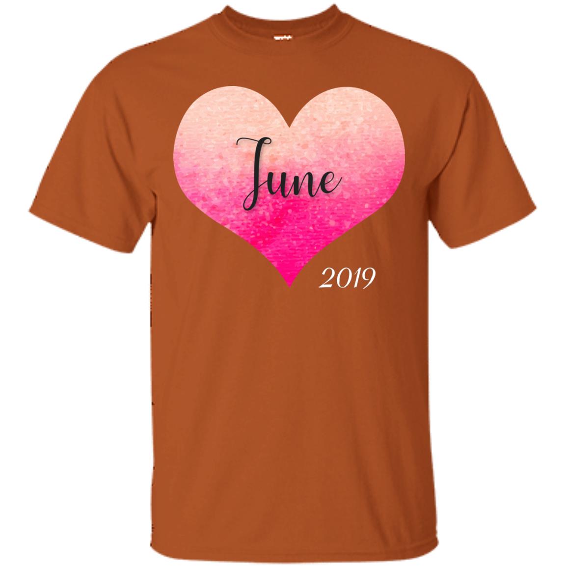 Pregnancy Reveal Announcement Party June 2019 Shirt Texas Orange