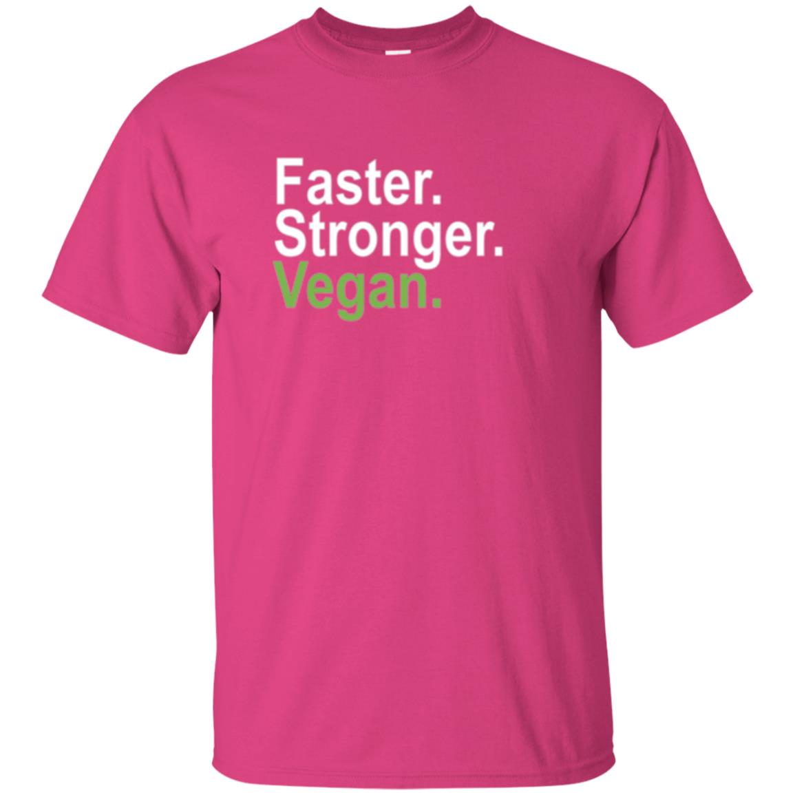 Vegetarian T-shirt Faster Stronger Vegan Heliconia
