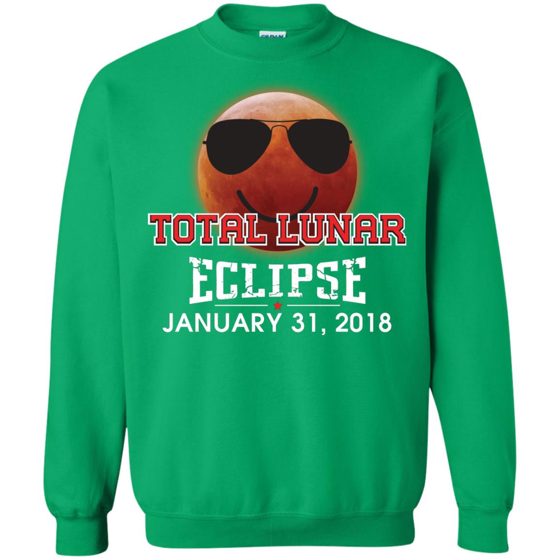 Blood Moon T-shirt Total Lunar Eclipse January 31. 2018 Irish Green
