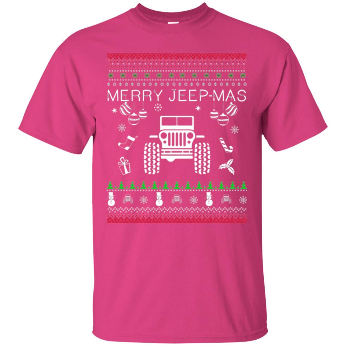 Christmas T-shirt Mery Jeep-mas Jeep Ugly Heliconia