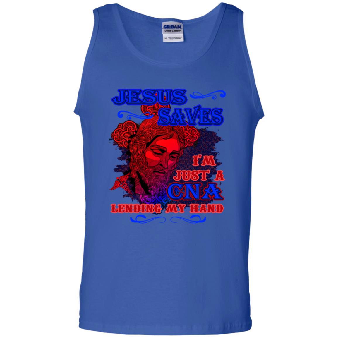 Jesus Saves I'm Just A Cna Lending My Hand Christian Gift Shirt Royal