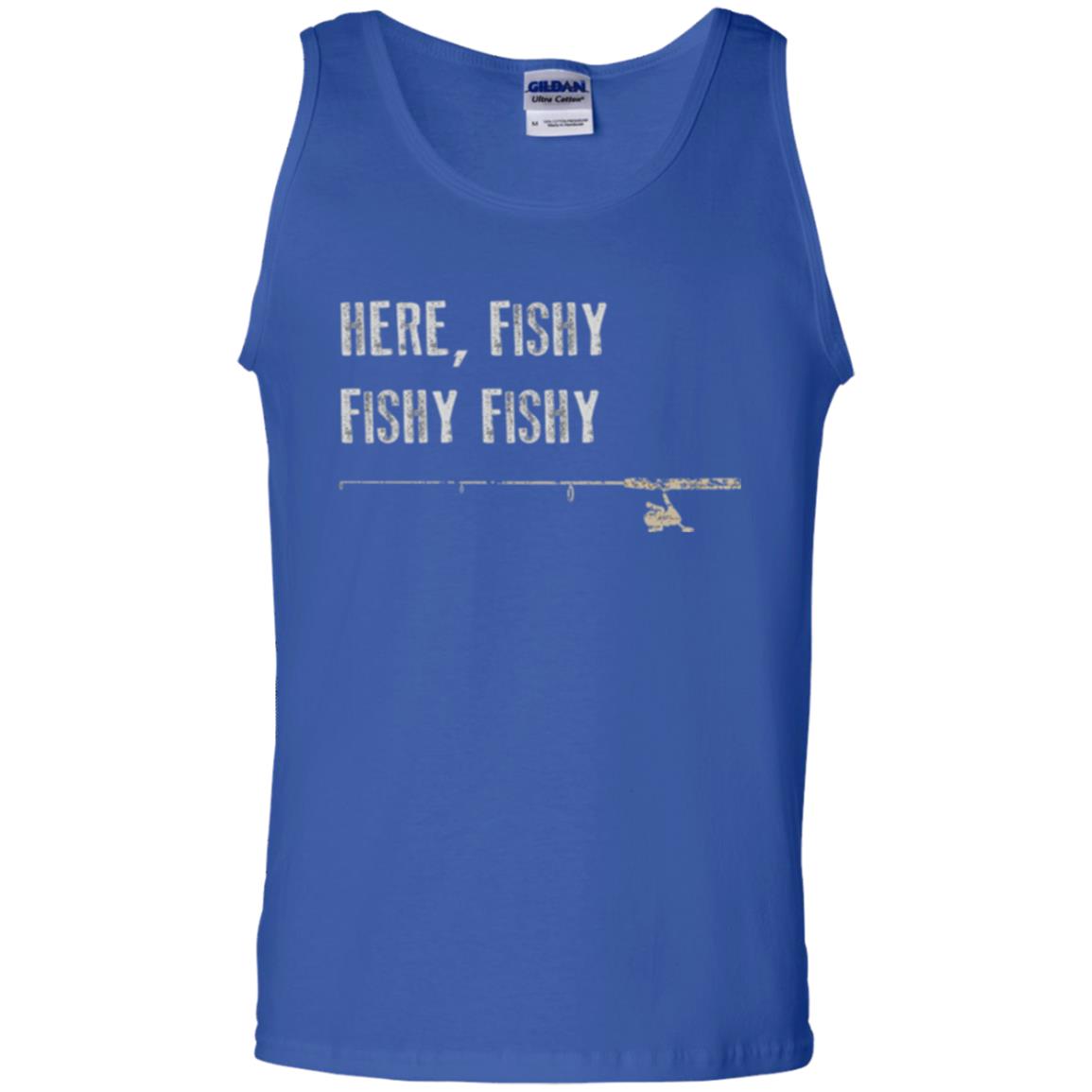 Fishing Lover T-shirt Here Fishy Fishy Royal