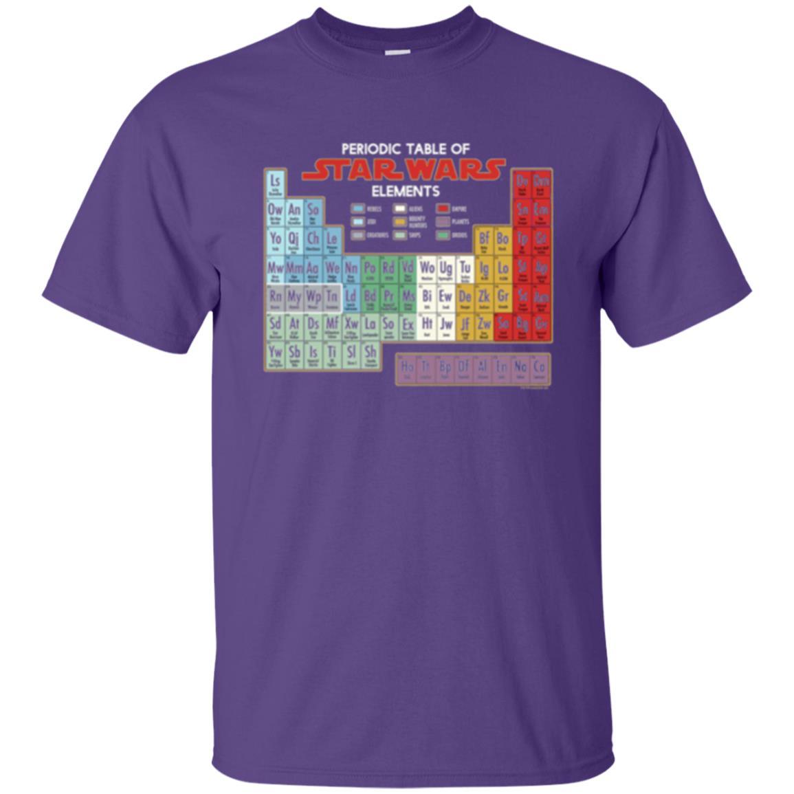Film T-shirt Star Wars Periodic Table Of Elements Graphic Purple