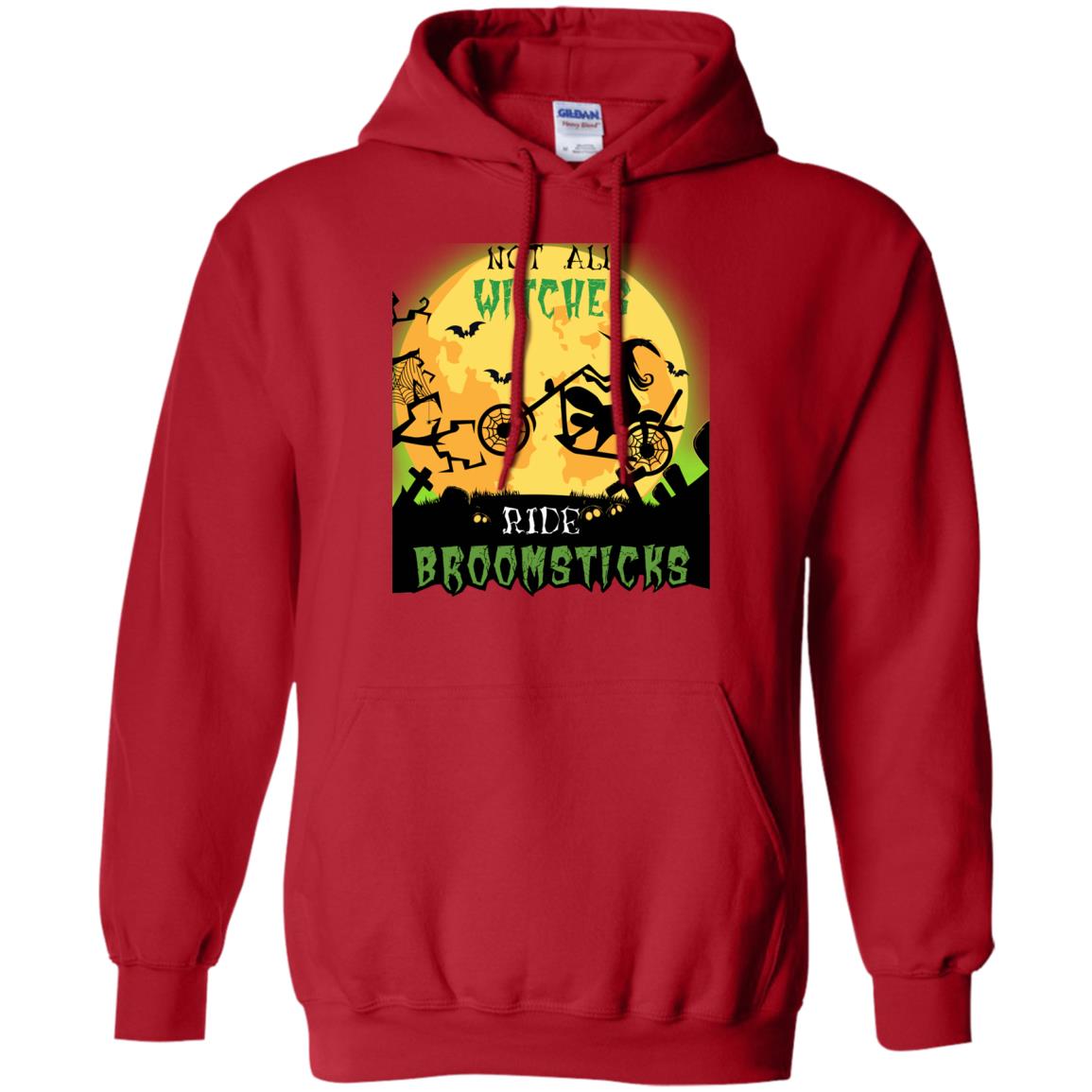 Not All Witches Ride Broomsticks Witches Ride A Motorcycle Funny Halloween Shirt Red