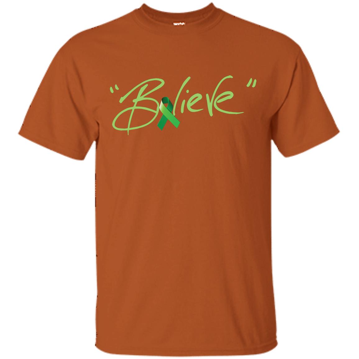 Kidney Cancer Awareness Shirt Kelly Green Ribbon Believe Texas Orange