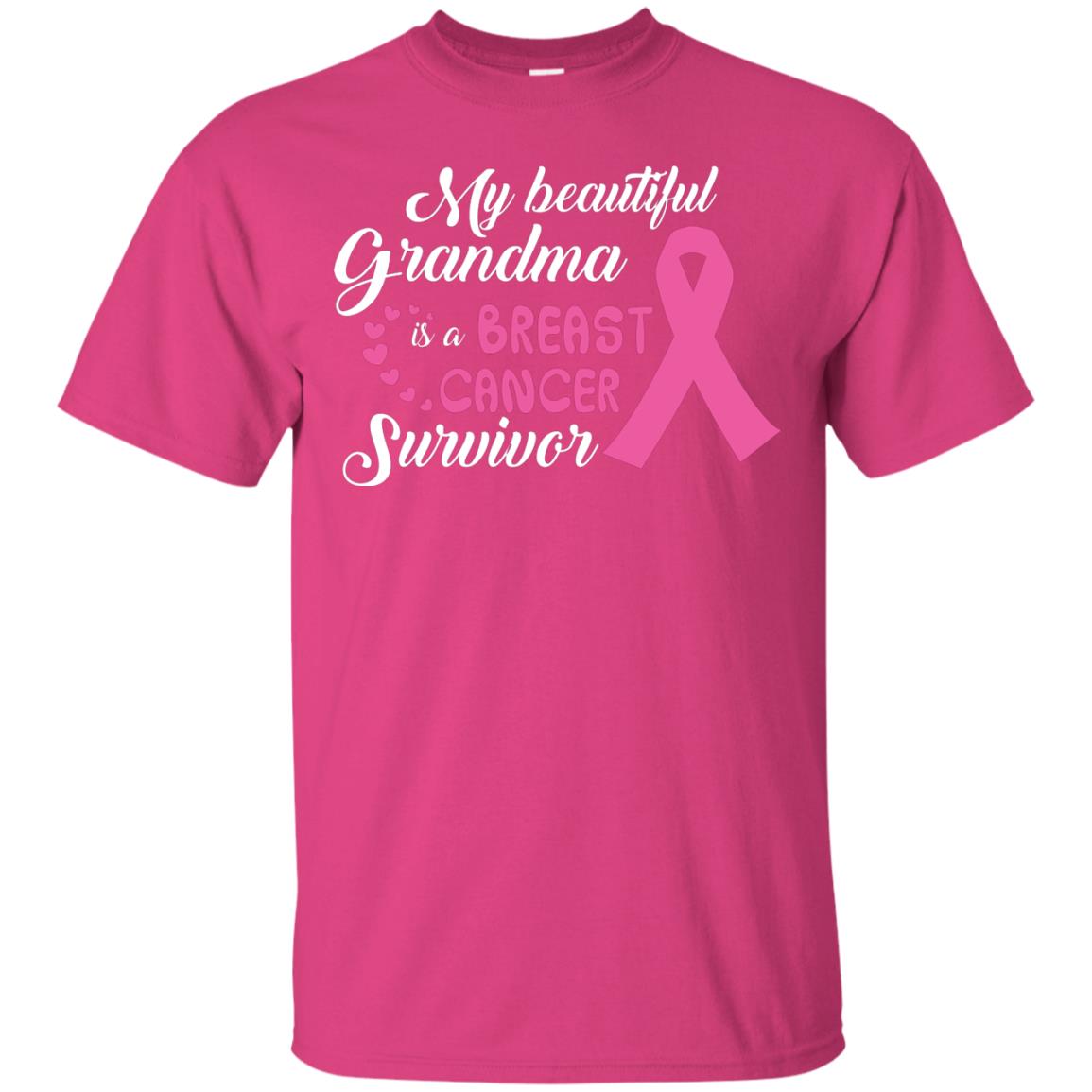 My Beautiful Grandma Is A Breast Cancer Survivor T-shirt Heliconia
