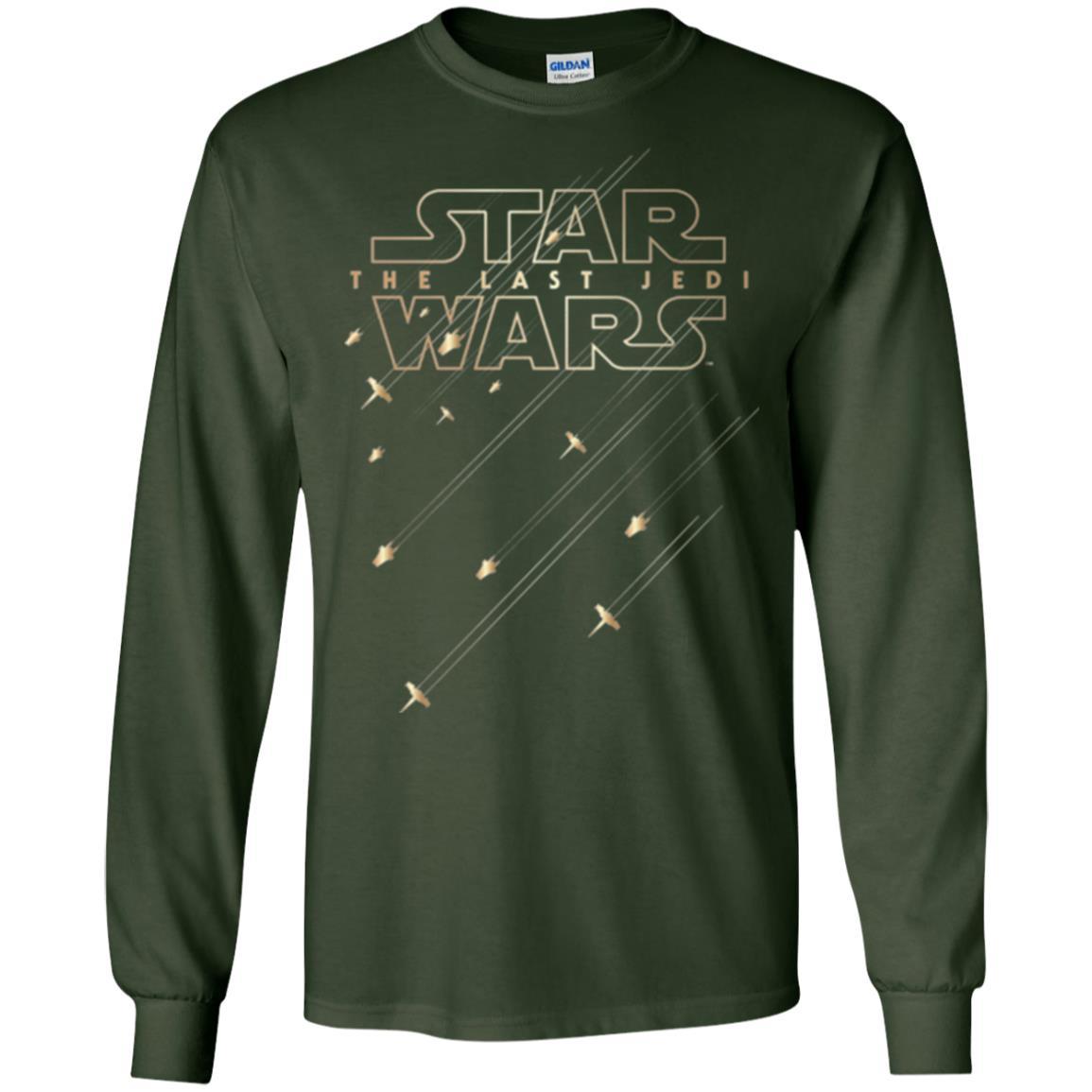 Star Wars Last Jedi Gold Platinum Rebel Fleet Logo T-shirt Forest Green