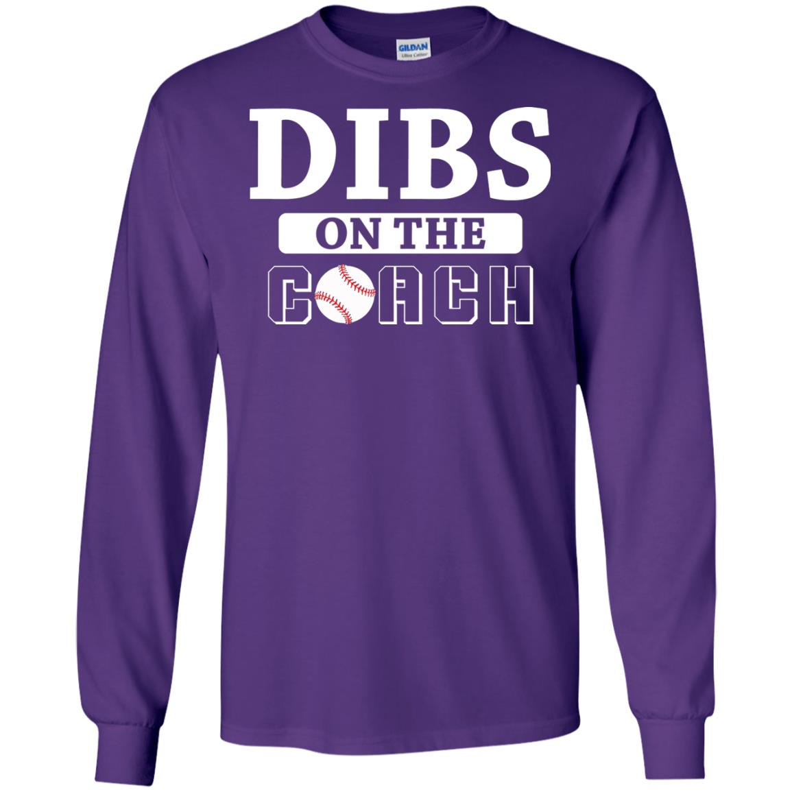 Dibs On The Coach Baseball T-shirt Purple