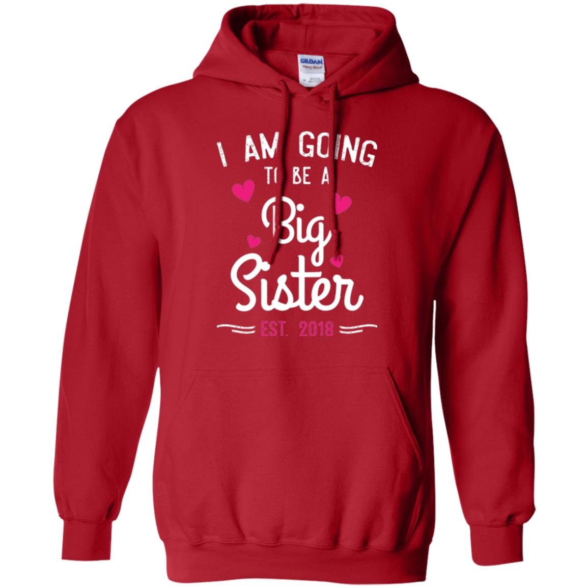 Family T-shirt I Am Going To Be A Big Sister Estimated 2018 Red