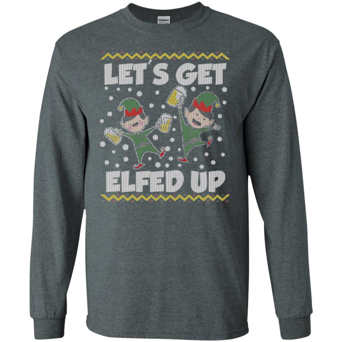 Christmas T-shirt Let's Get Elfed Up Dark Heather