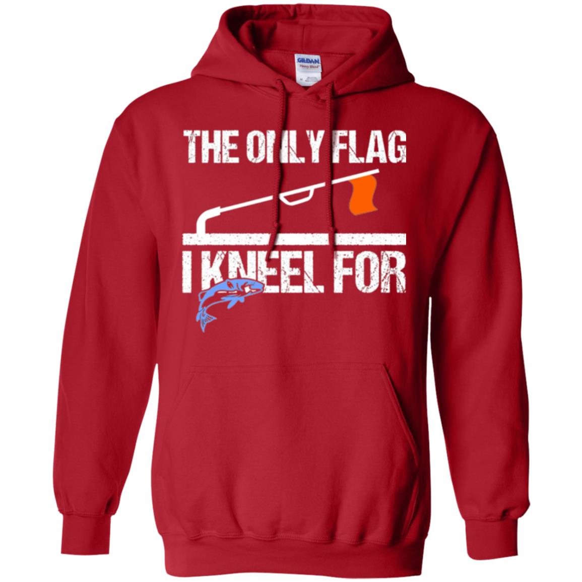 Fishing Lovers T-shirt The Only Flag I Kneel For Red
