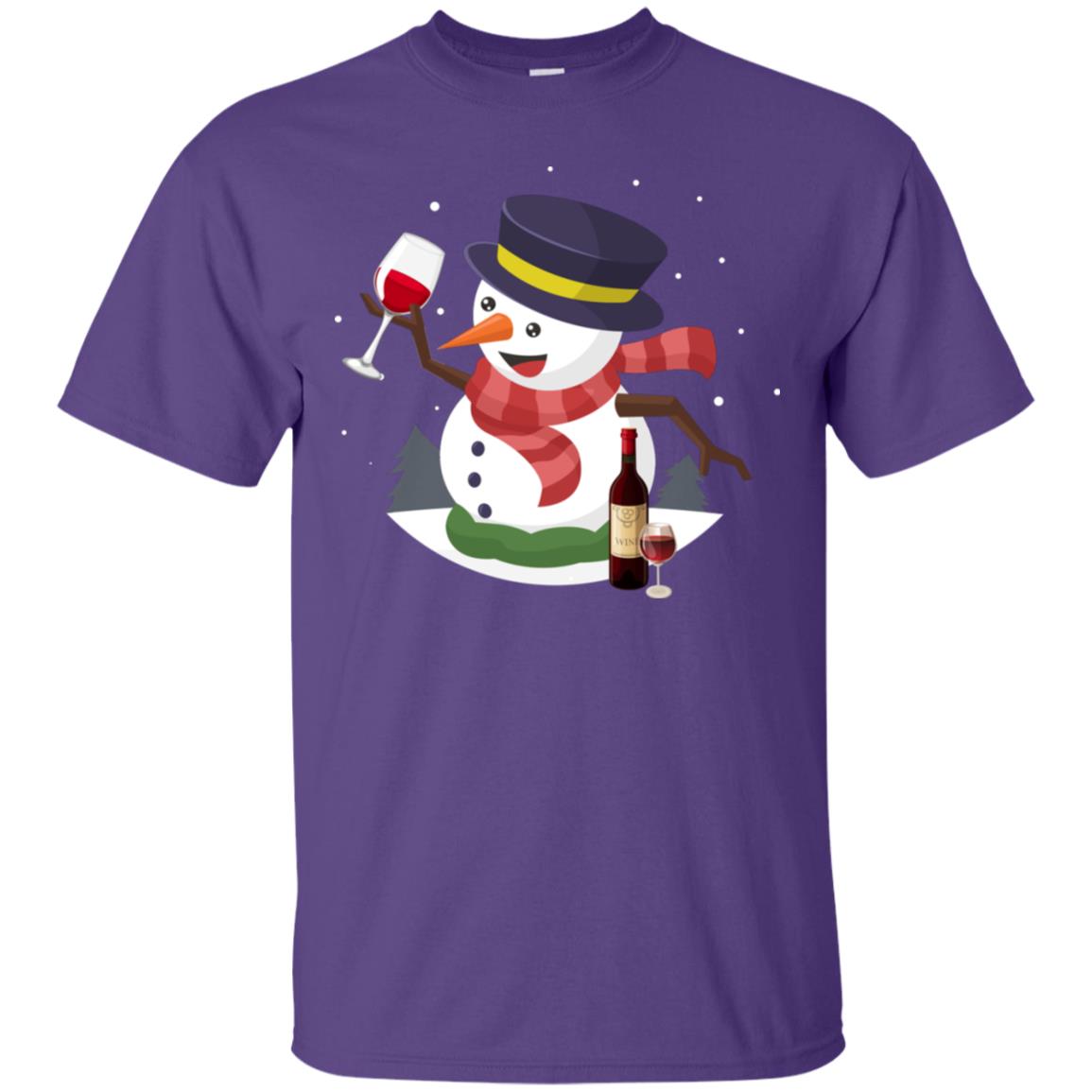 Snowman Cheer Up Wine Drinking Lovers Merry X-mas Gift Shirt Purple