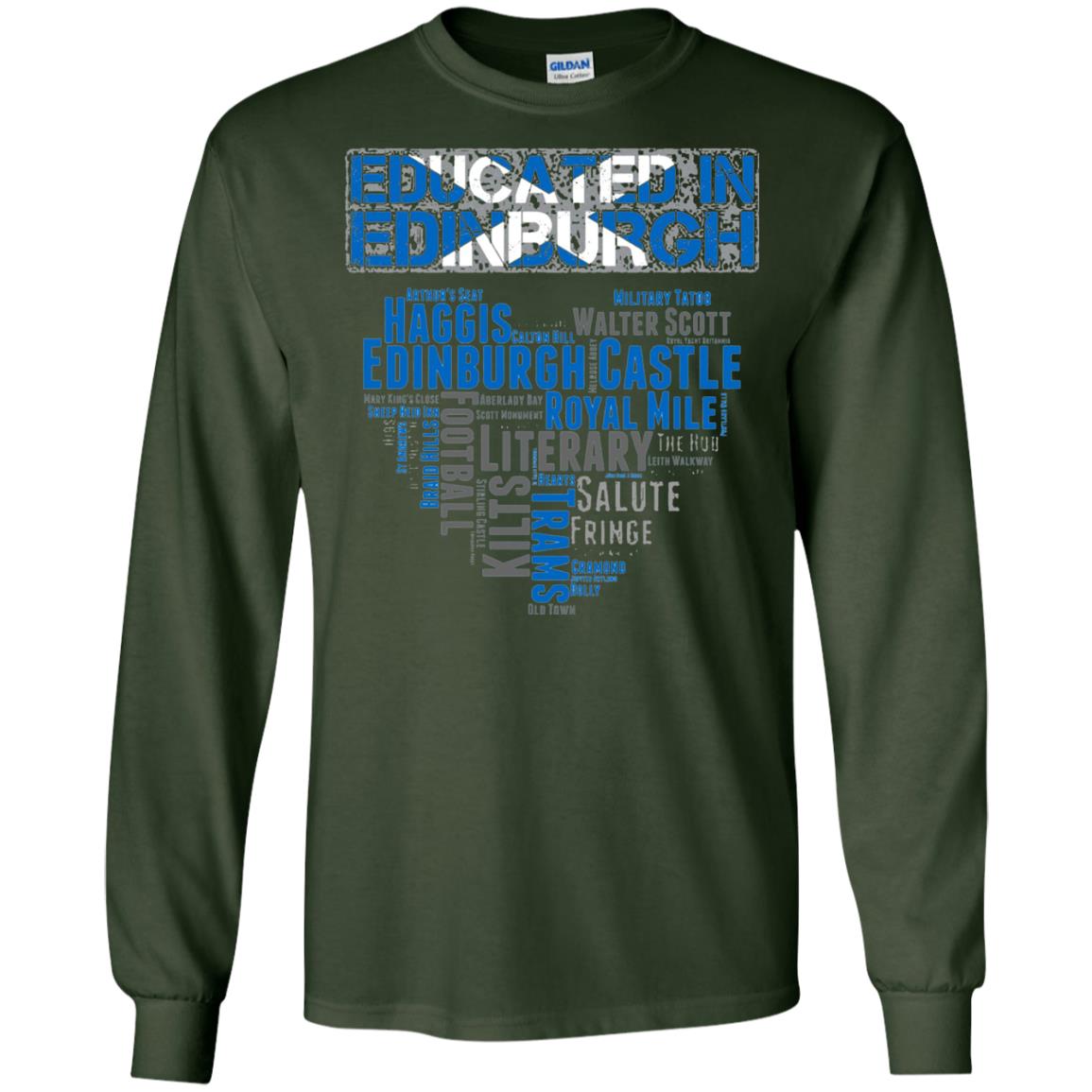 Edinburgh T-shirt Educated In Edinburgh Forest Green