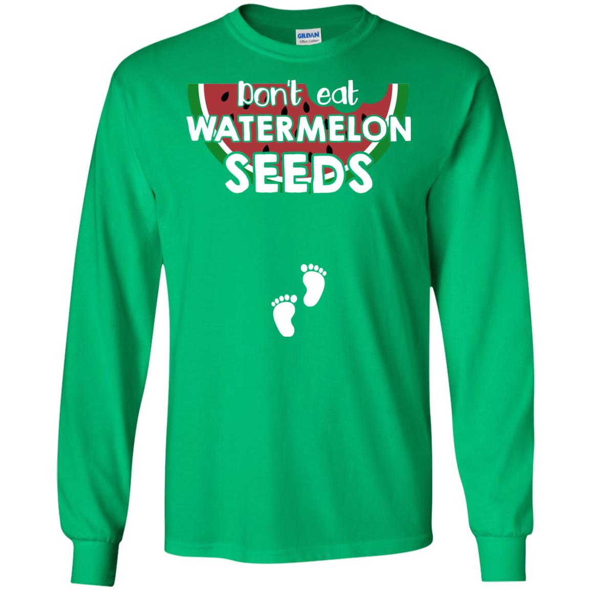 Don_t Eat Watermelon Seeds Pregnancy Announcement Shirt Irish Green