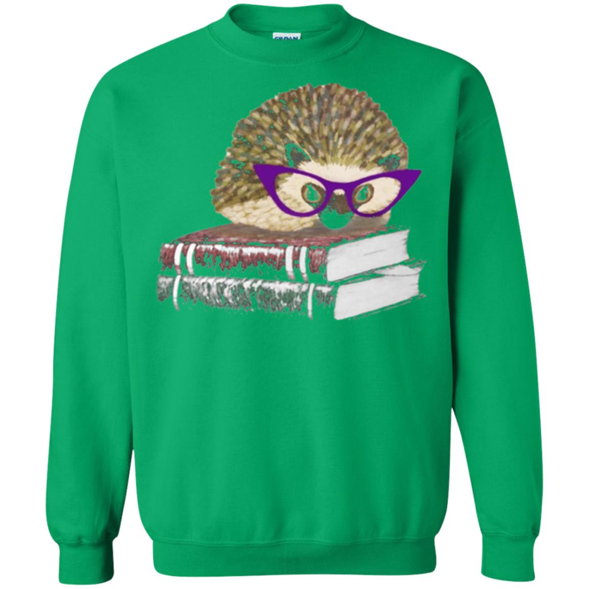 Adorable Hedgehog Book Nerd Gift Shirt Irish Green