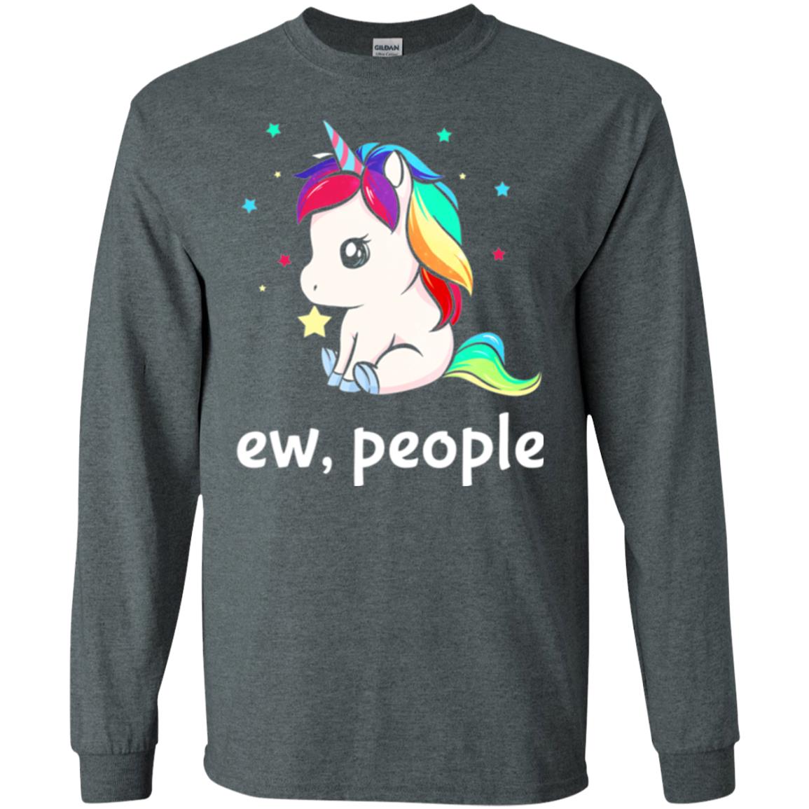 Unicorn Lover T-shirt Ew People T-shirt Dark Heather