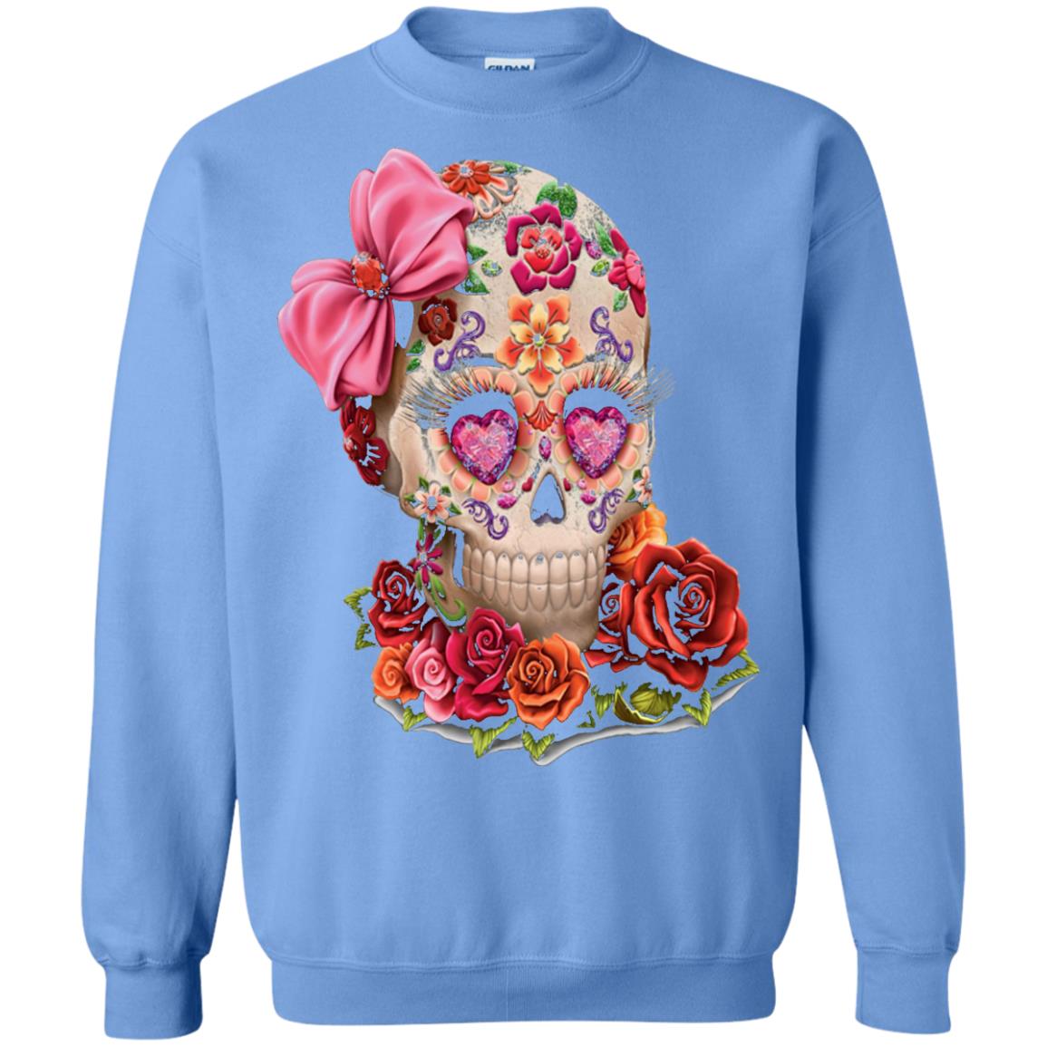 Cinco De Mayo Skull Women Flower Shirt Carolina Blue