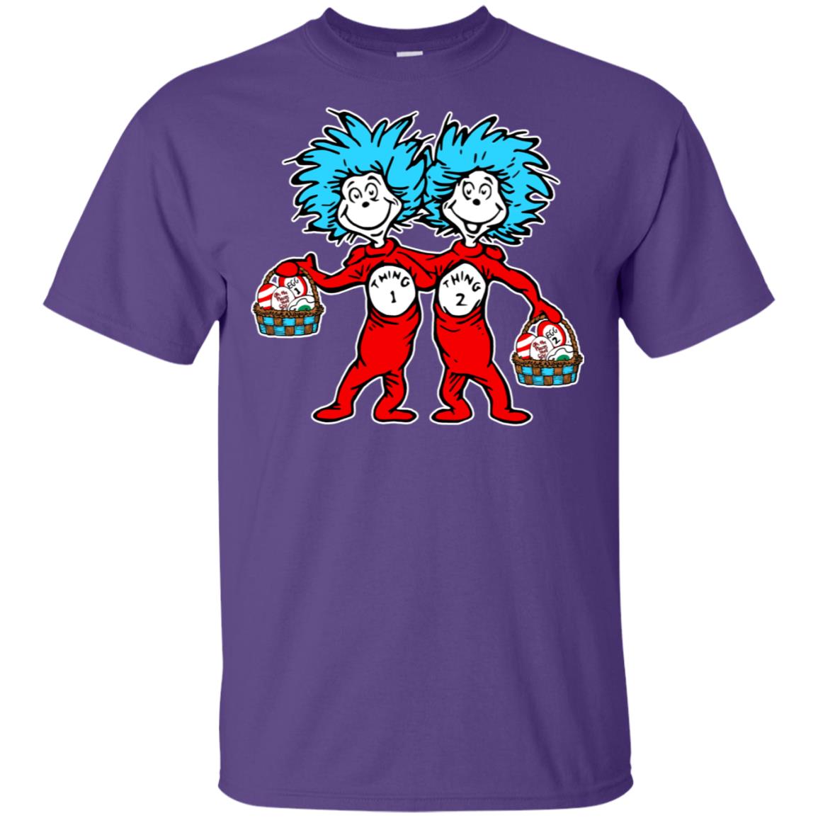 Dr. Seuss Thing 1 Thing 2 Easter Egg T-shirt Purple