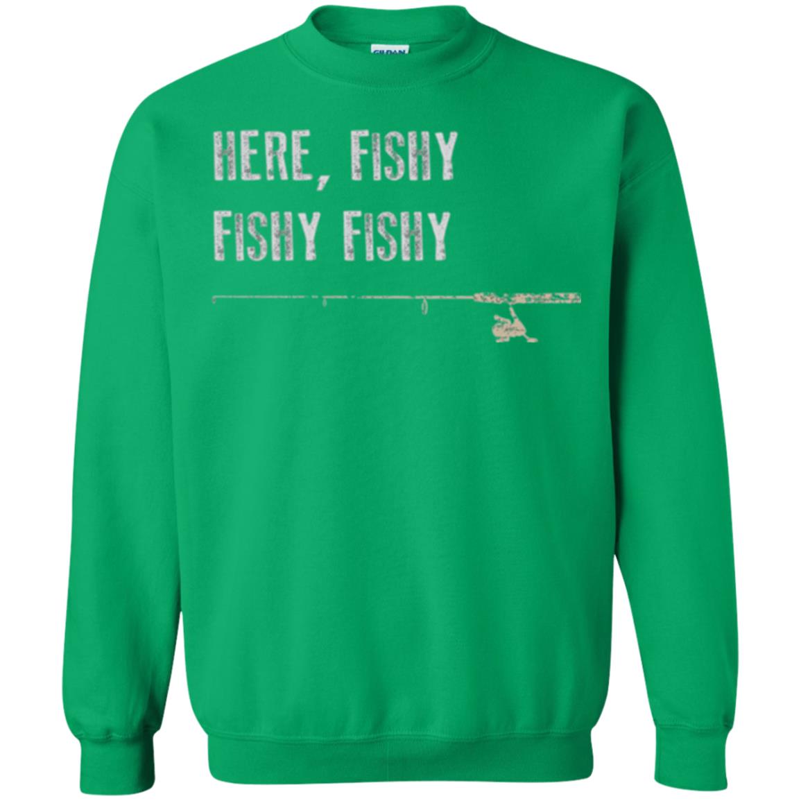 Fishing Lover T-shirt Here Fishy Fishy Irish Green