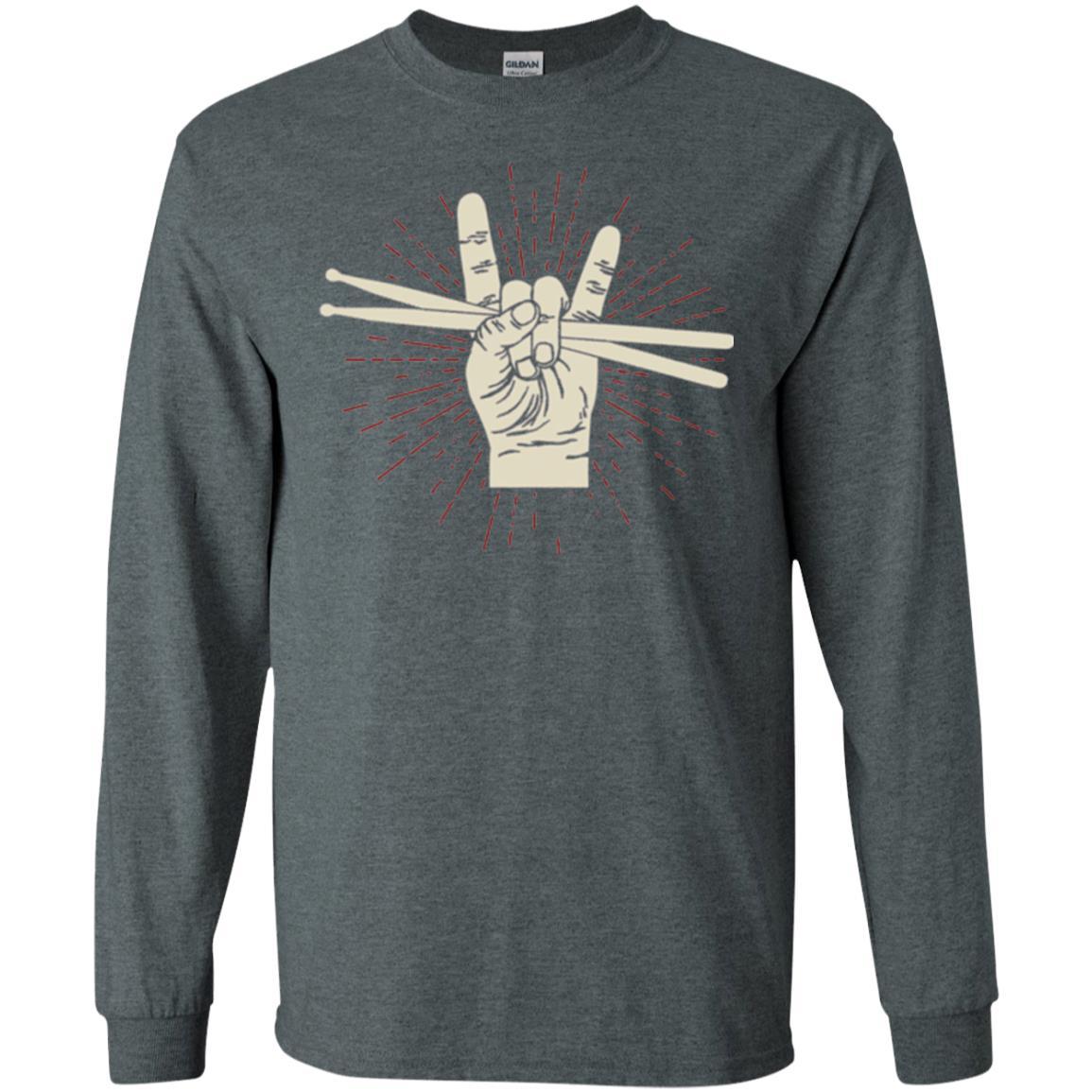 Drummer T-shirt Drumsticks Percussion Rock Dark Heather