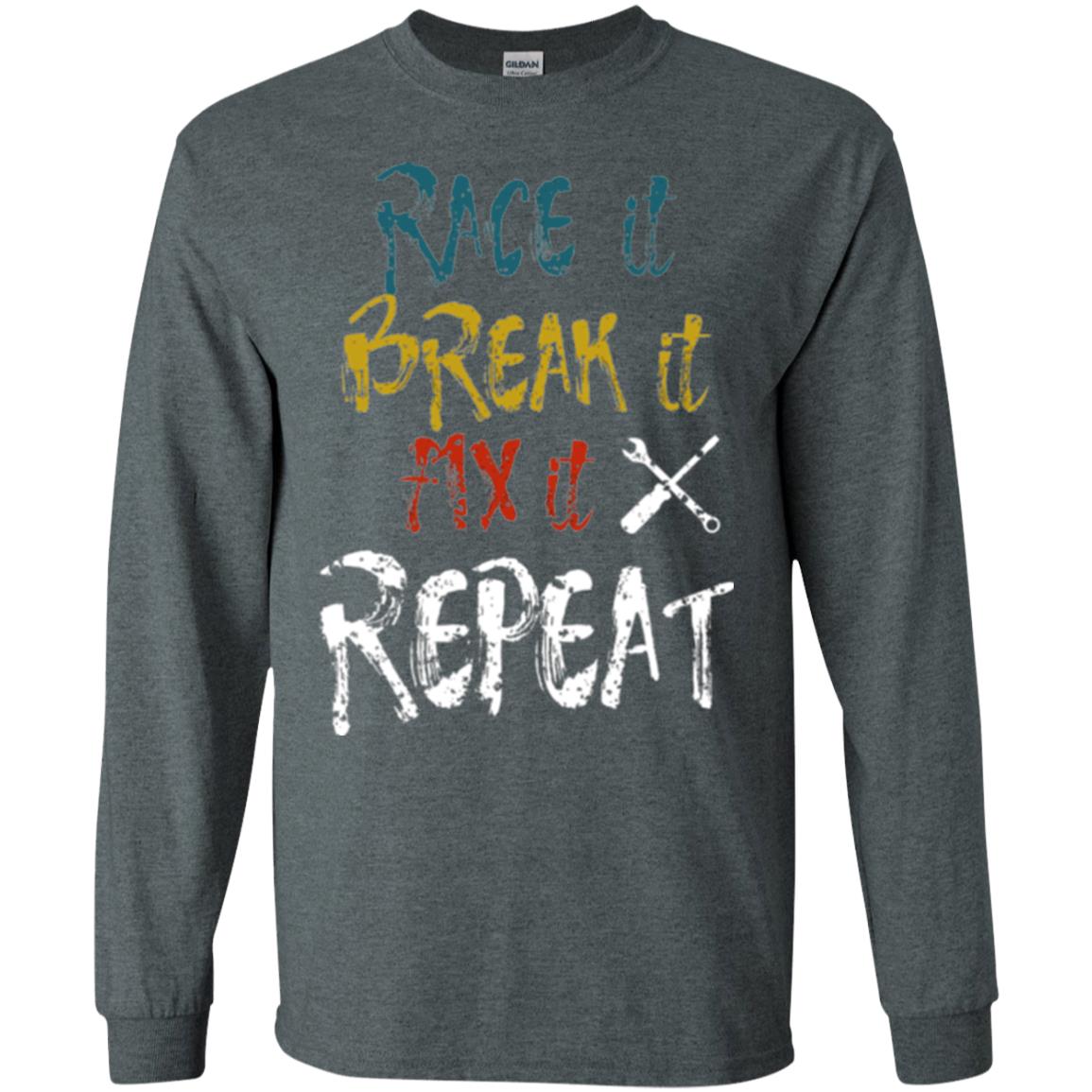 Mechanic T-shirt Race It Break It Fix It Repeat Dark Heather