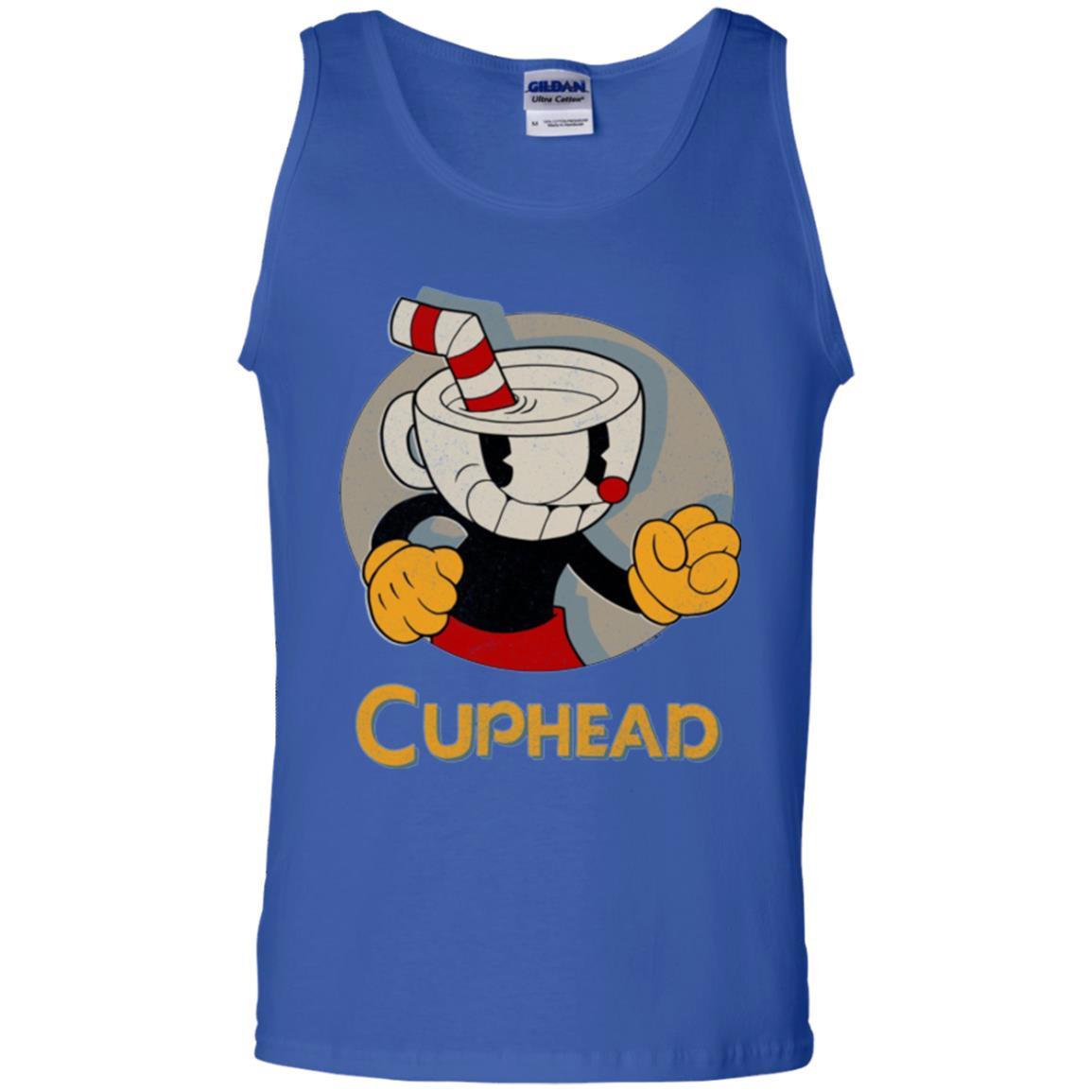 Cuphead Circle Shadow Profile Vintage Graphic T-shirt Royal